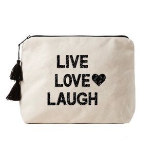 Fallon & Royce Live Love Laugh cosmetic bag NWT
